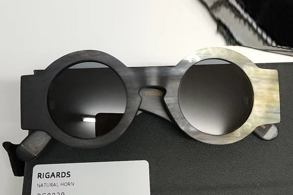 Rigards black and white frame dark gray glasses RG0029